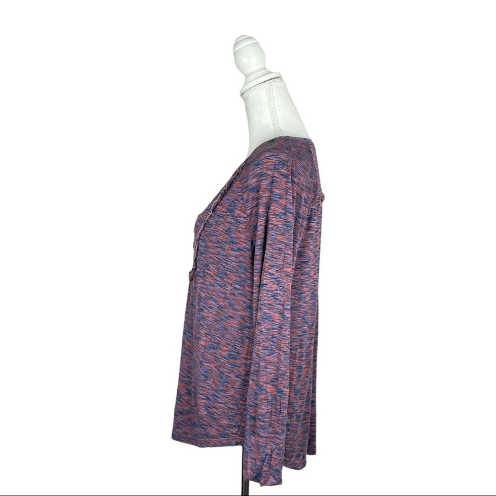 Matilda Jane Planetarium Top Purple Spaced Dyed Henley Long Sleeve Tee Shirt - Picture 4 of 10